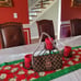 Brown Checkered Denim Handbag