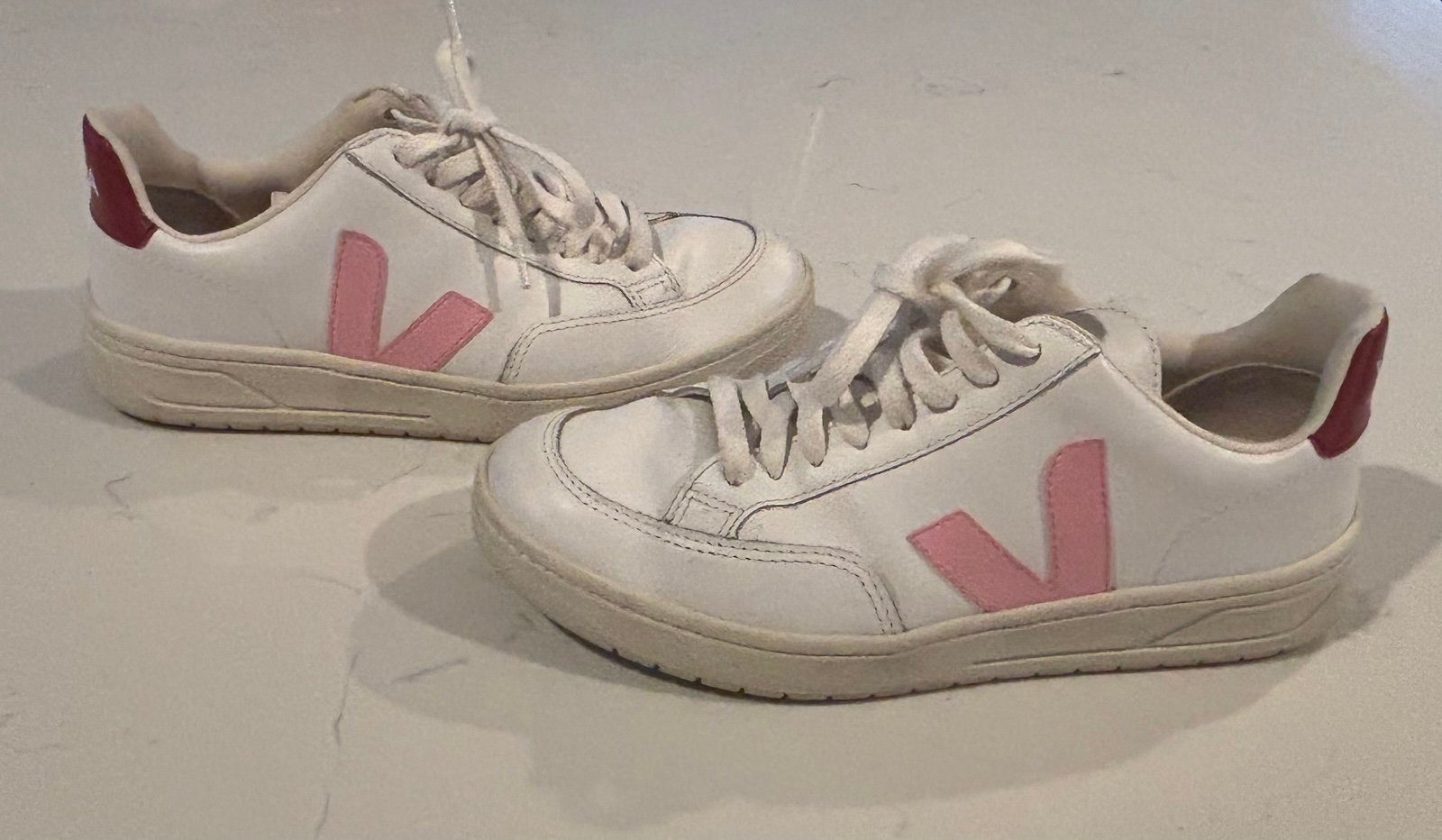 Veja’s V-12 Women’s Pink and Red Fashion Sneakers