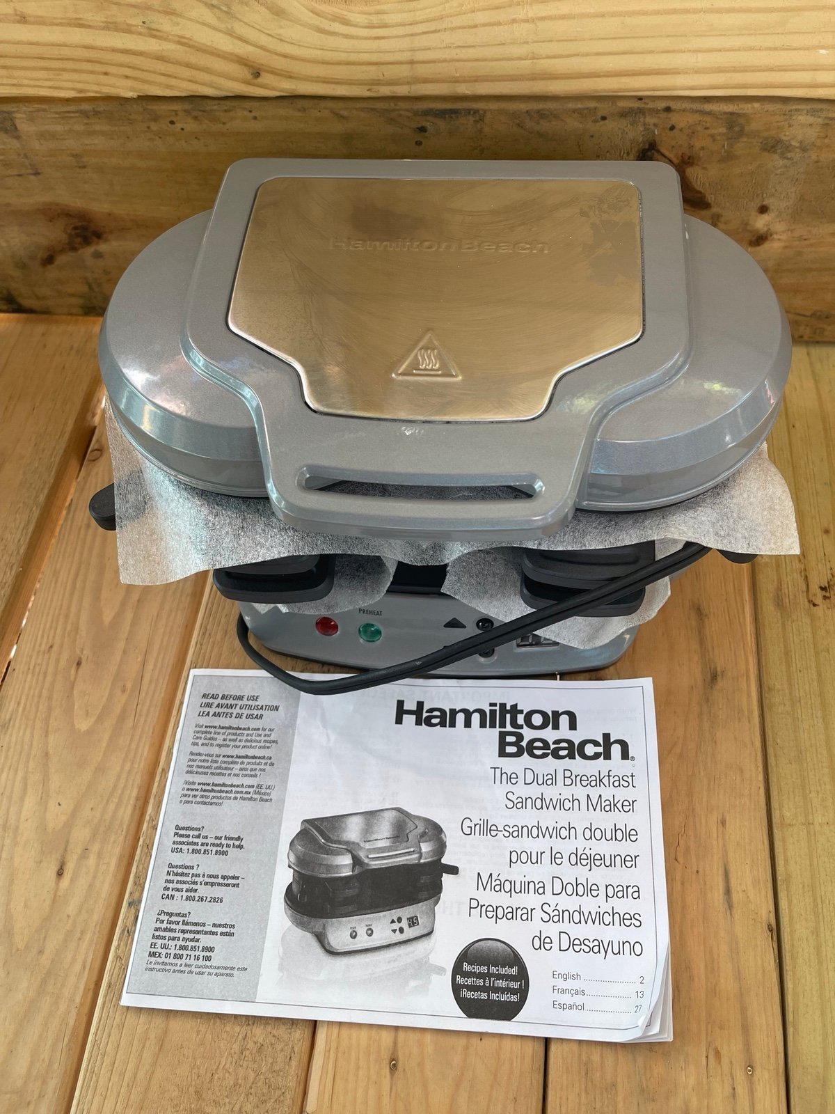 Hamilton Beach Dual Breakfast Sandwich Maker with Timer, Silver (25490A)