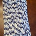Super Soft chunky crochet Baby Blanket (Blue/lt blue/white) with Bonus Lovey