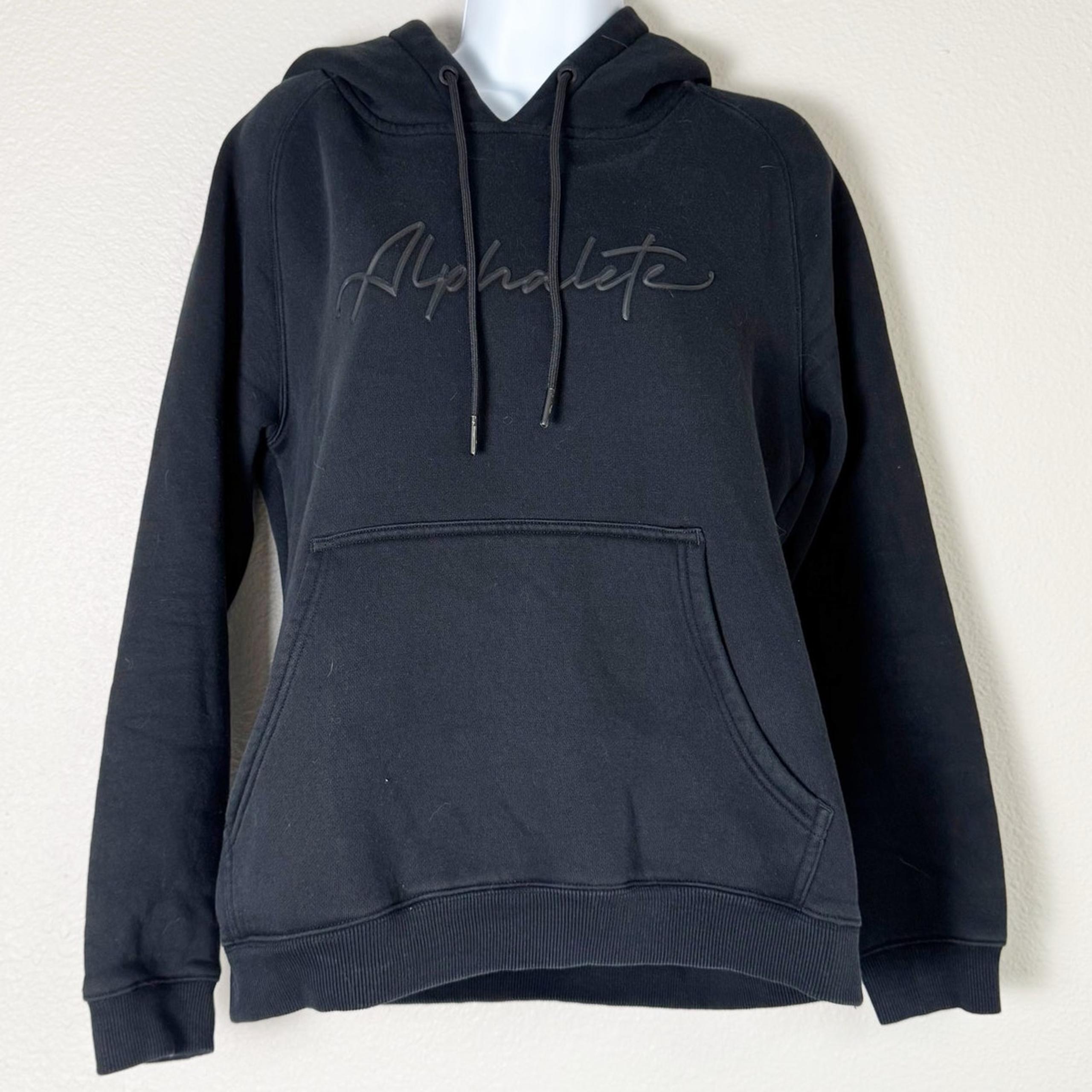 alphalete | black heavyweight logo women's oversized sweatshirt sz M