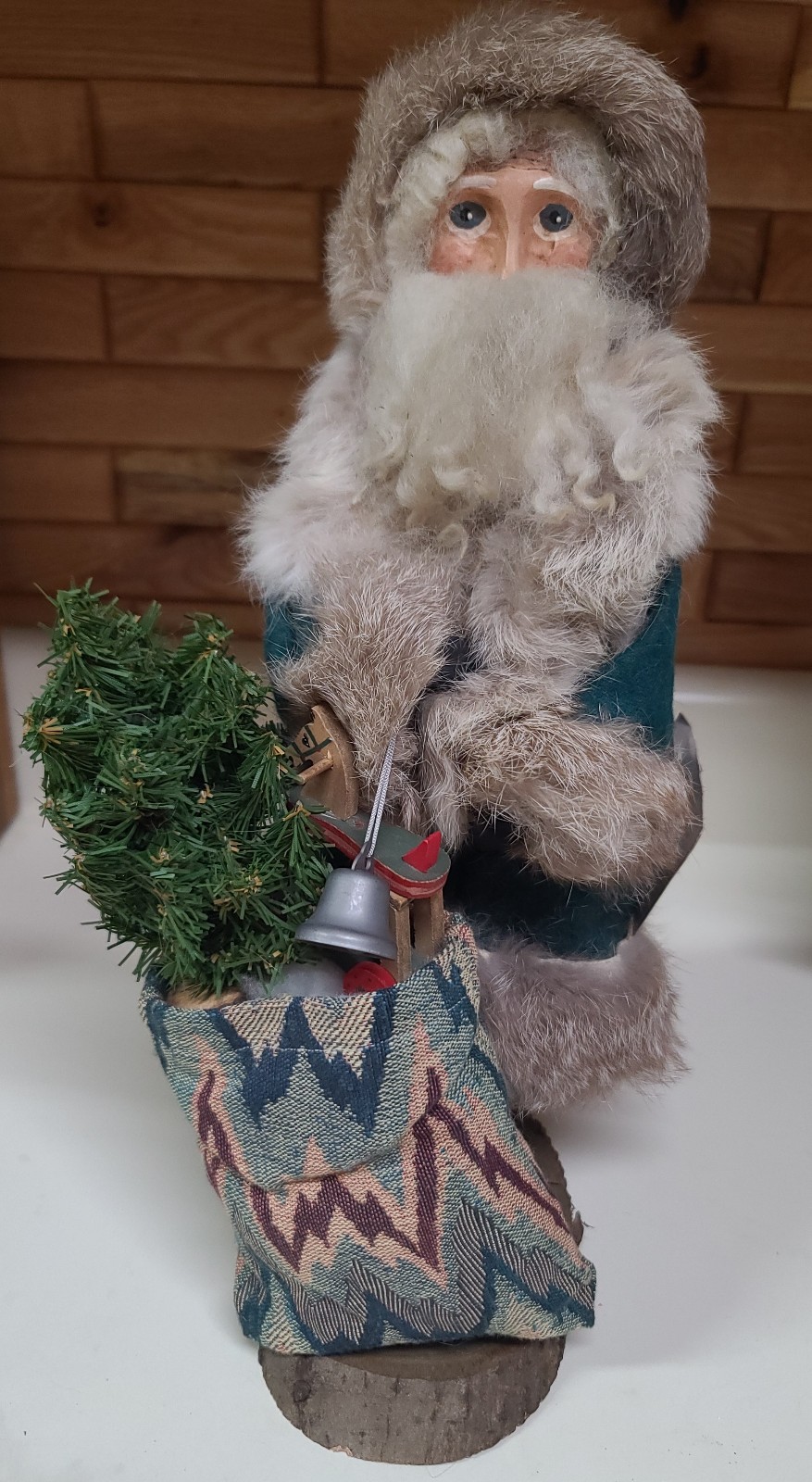 Vintage Rare Now & Then Santa Claus 14 tall Handmade In Memphis Tennessee