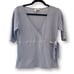 ANTHROPOLOGIE | Moth Lavender Half Sleeve Faux Wrap Knit Top Large