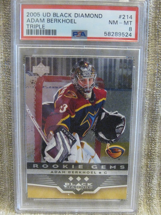 2005-06 Black Diamond Triple Diamond #214 Adam Berkhoel RC Thrashers PSA 8 Mint
