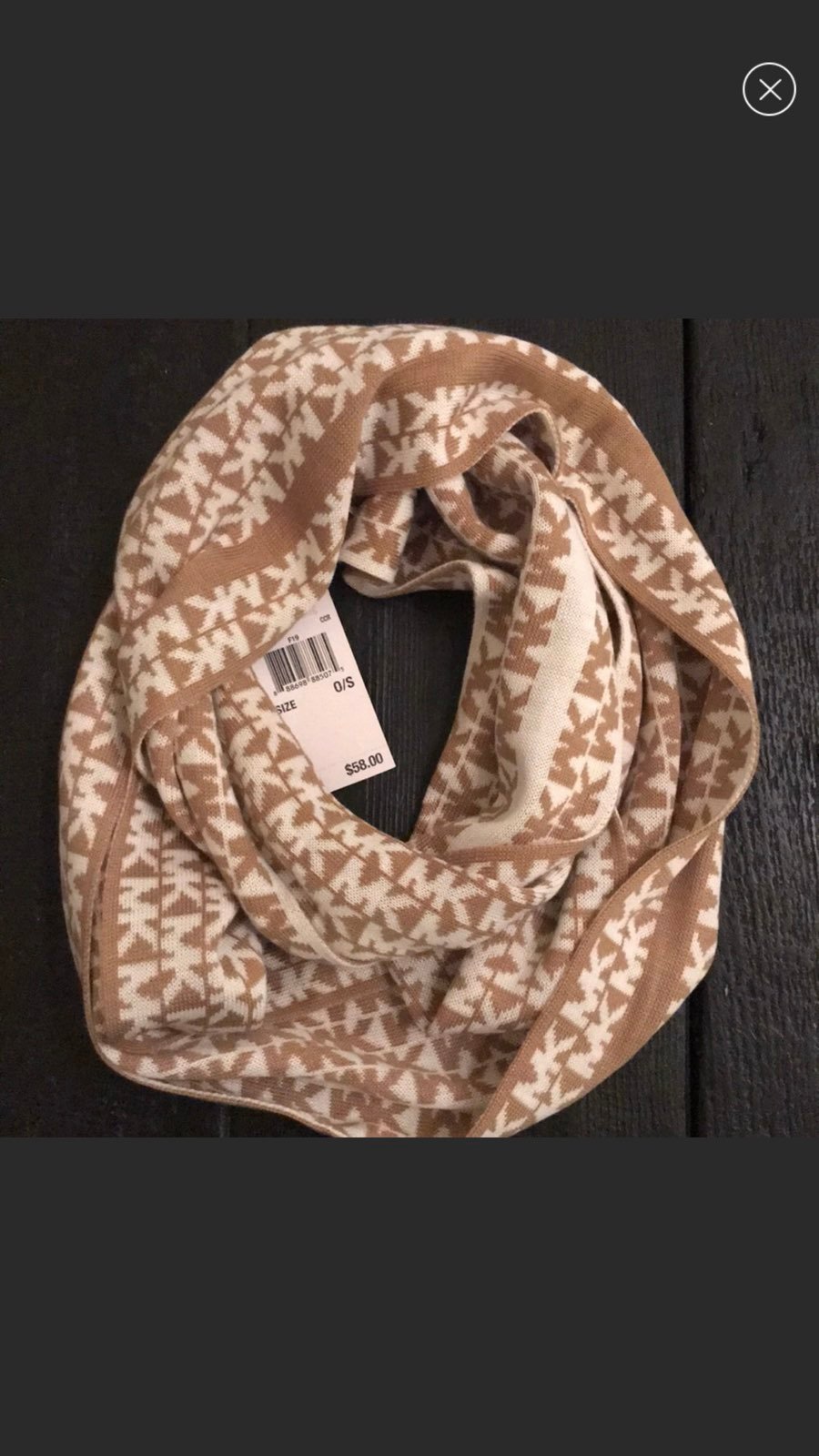 NWT Michael Kors MK logo Infinity Scarf
