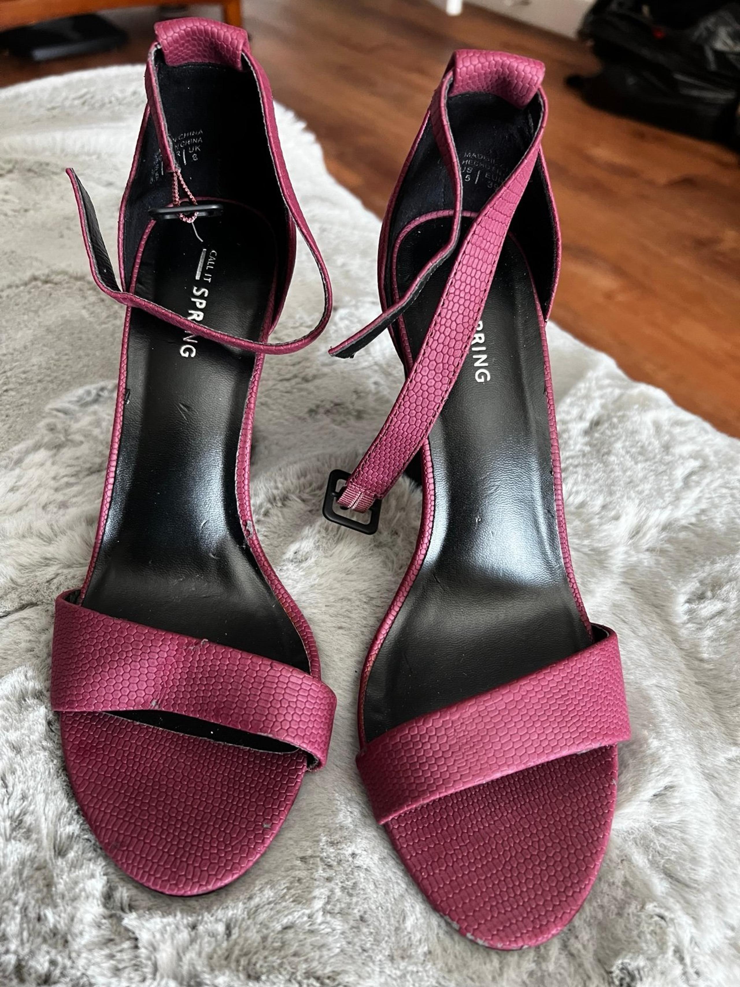 Call it spring burgundy high heels women’s sandals, size 8.5
