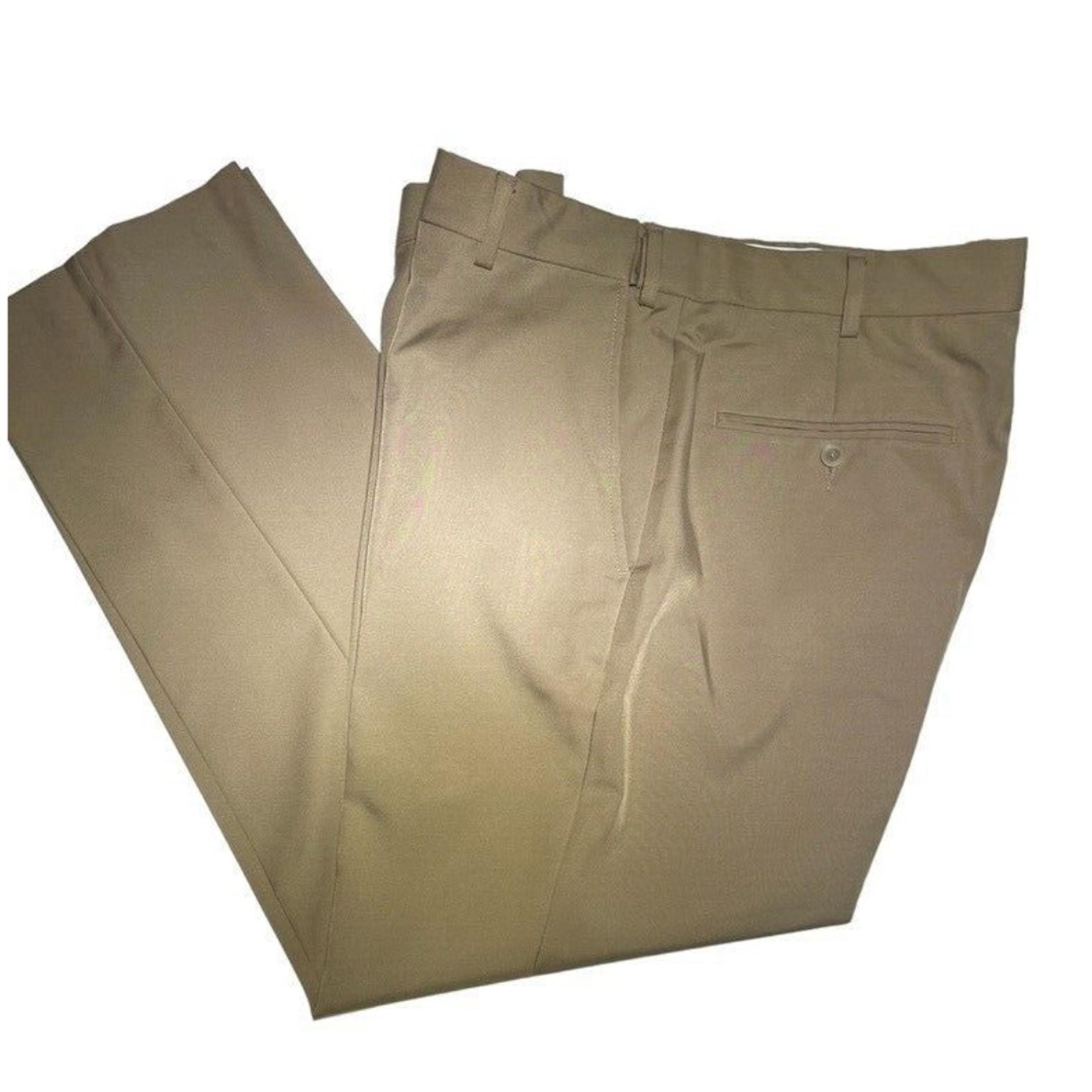 NWOT Jos A Bank Traveler Tailored Fit Flat Front Dress Pants 36x29 Khaki Office