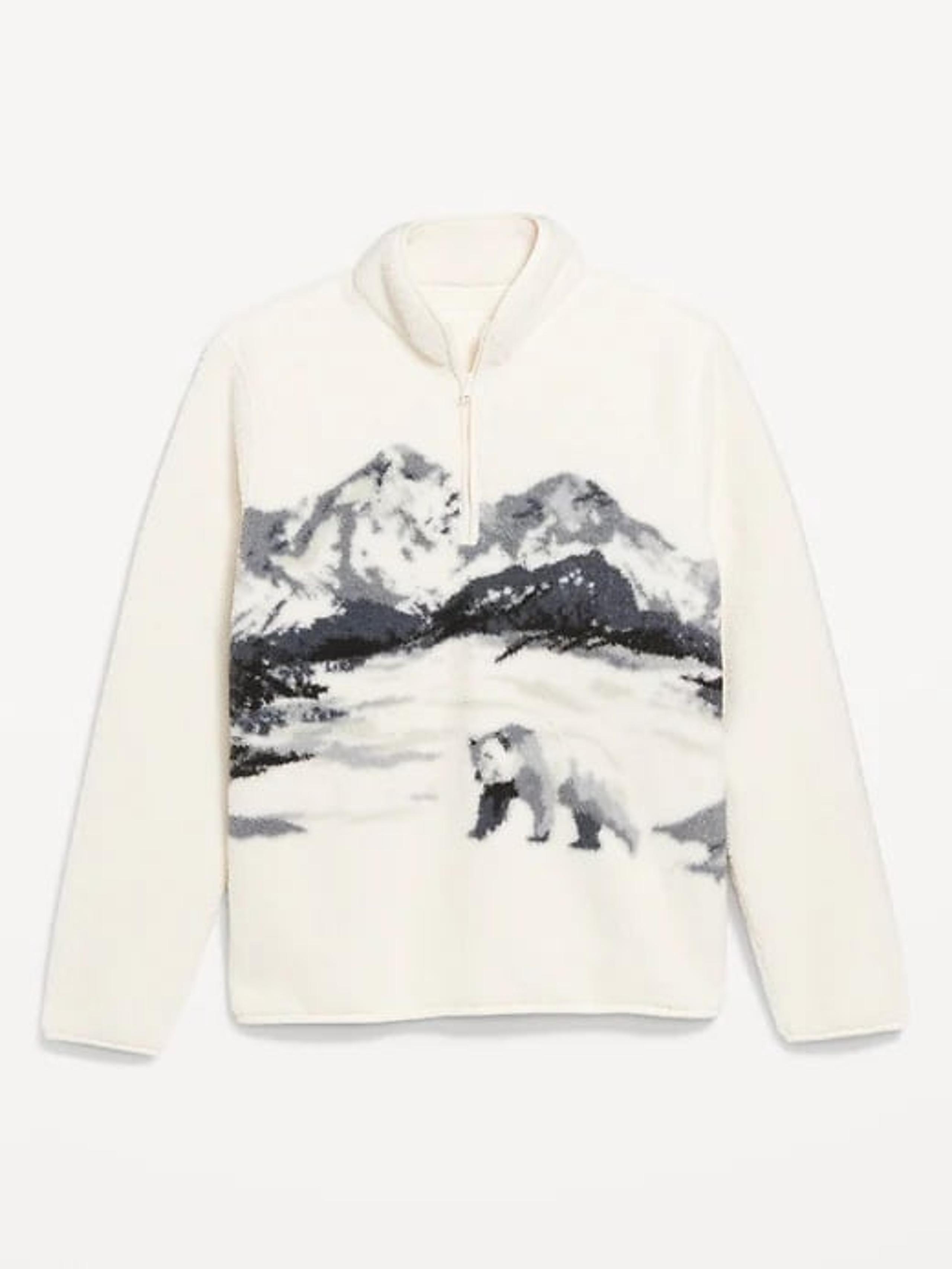 Old Navy Polar Bear Sherpa Fleece Quarter Zip L