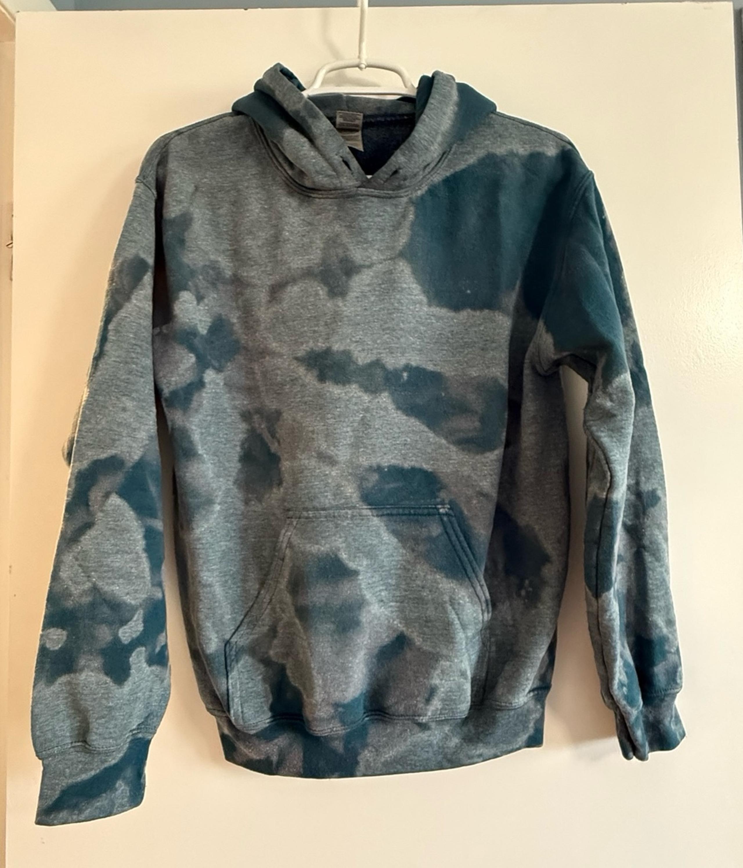 Gildan Blue Bleach Dyed Hoodie