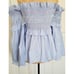AQUA Brand Womens Tunic Top, Blue&White Stripe, Bell Sleeves Off The Shoulder S