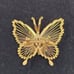 Vintage Gold Tone Filigree Butterfly Brooch Pin Pendant Starburst Rhinestone 3D