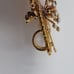 Vintage Gold Tone Filigree Butterfly Brooch Pin Pendant Starburst Rhinestone 3D