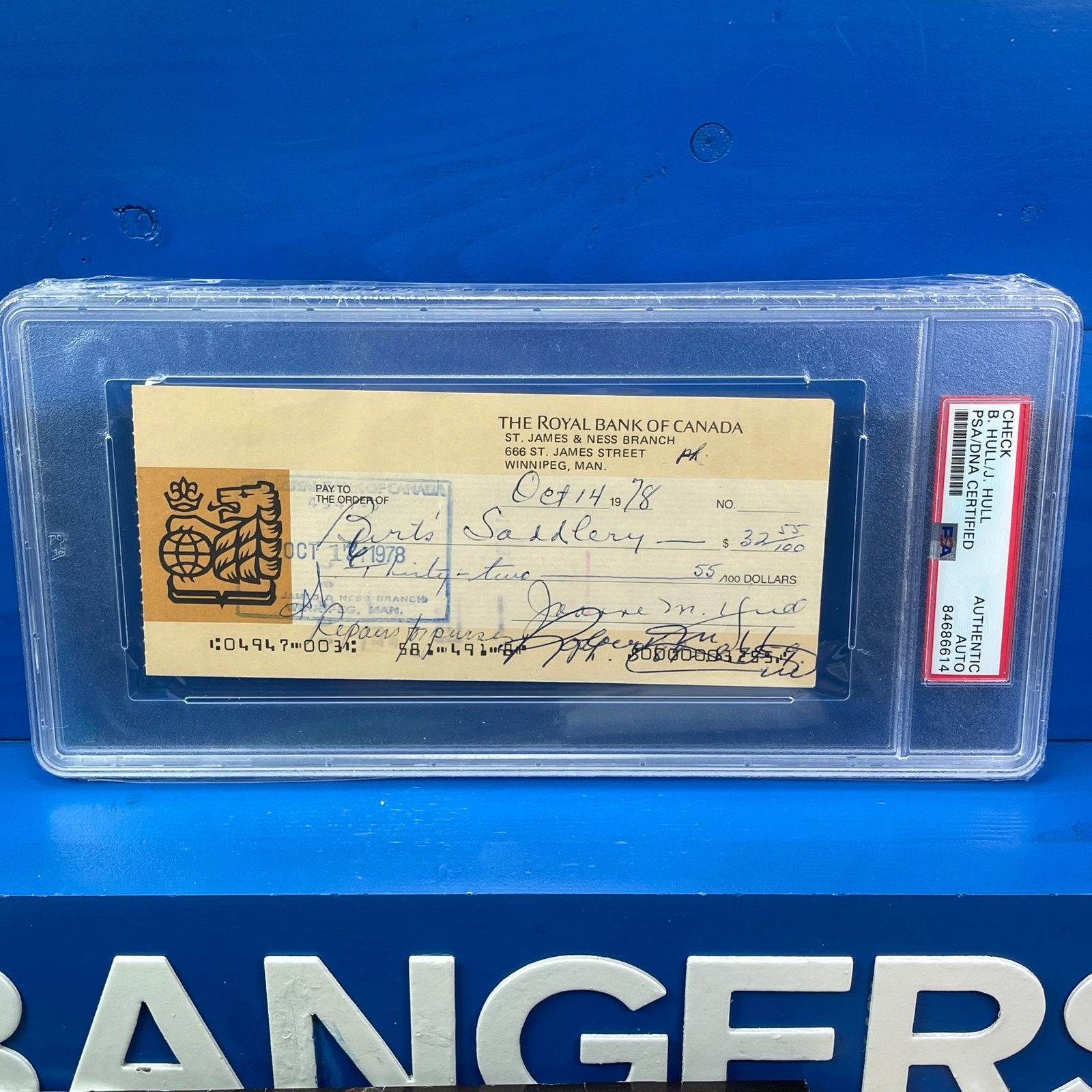 BOBBY HULL 1978 Cancelled Personal Check Autograph AUTO Hockey HOF Legend Signed