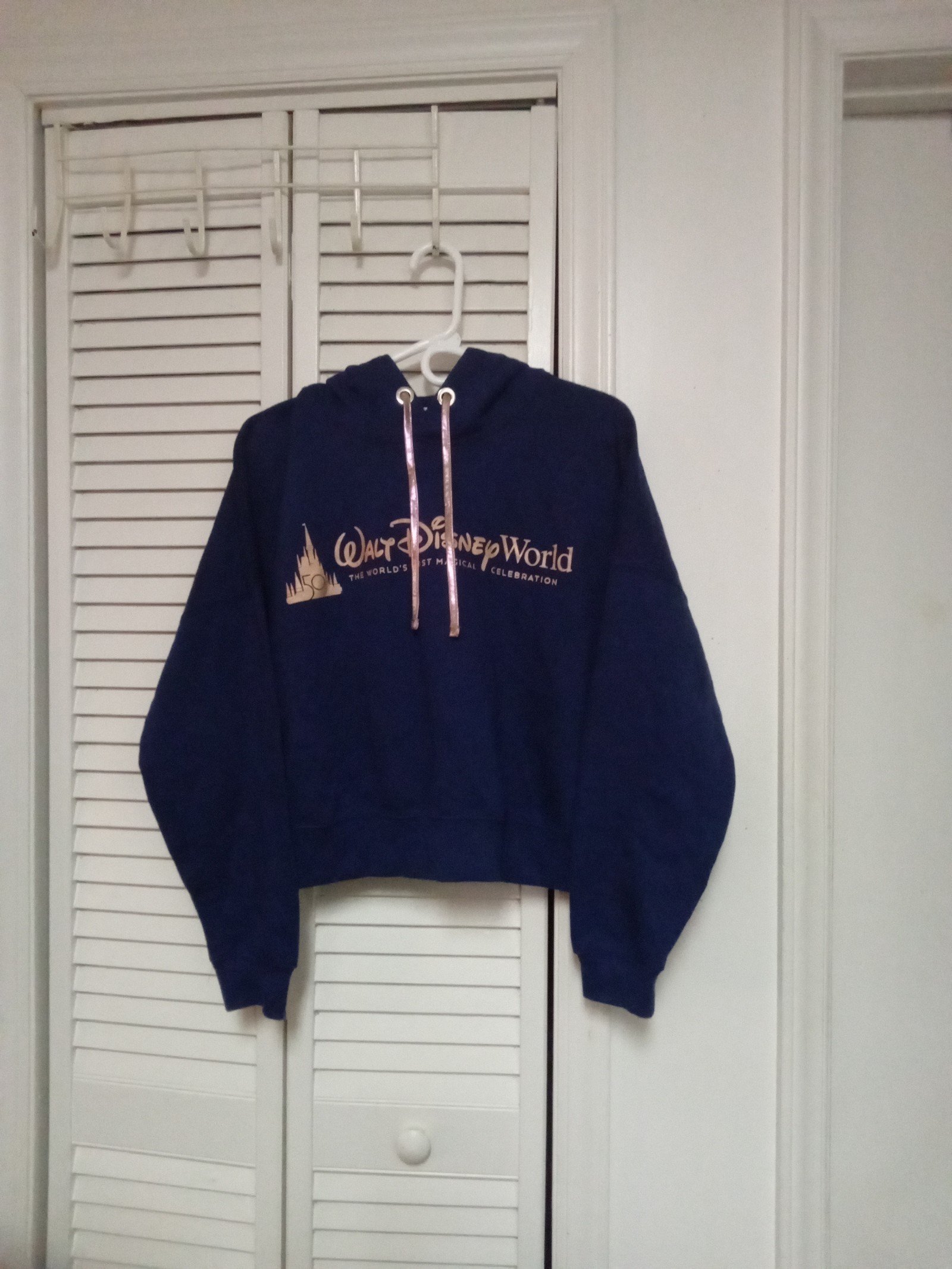 Womens Walt Disney World 50th Anniversary Castle Pullover Hoodie Size M