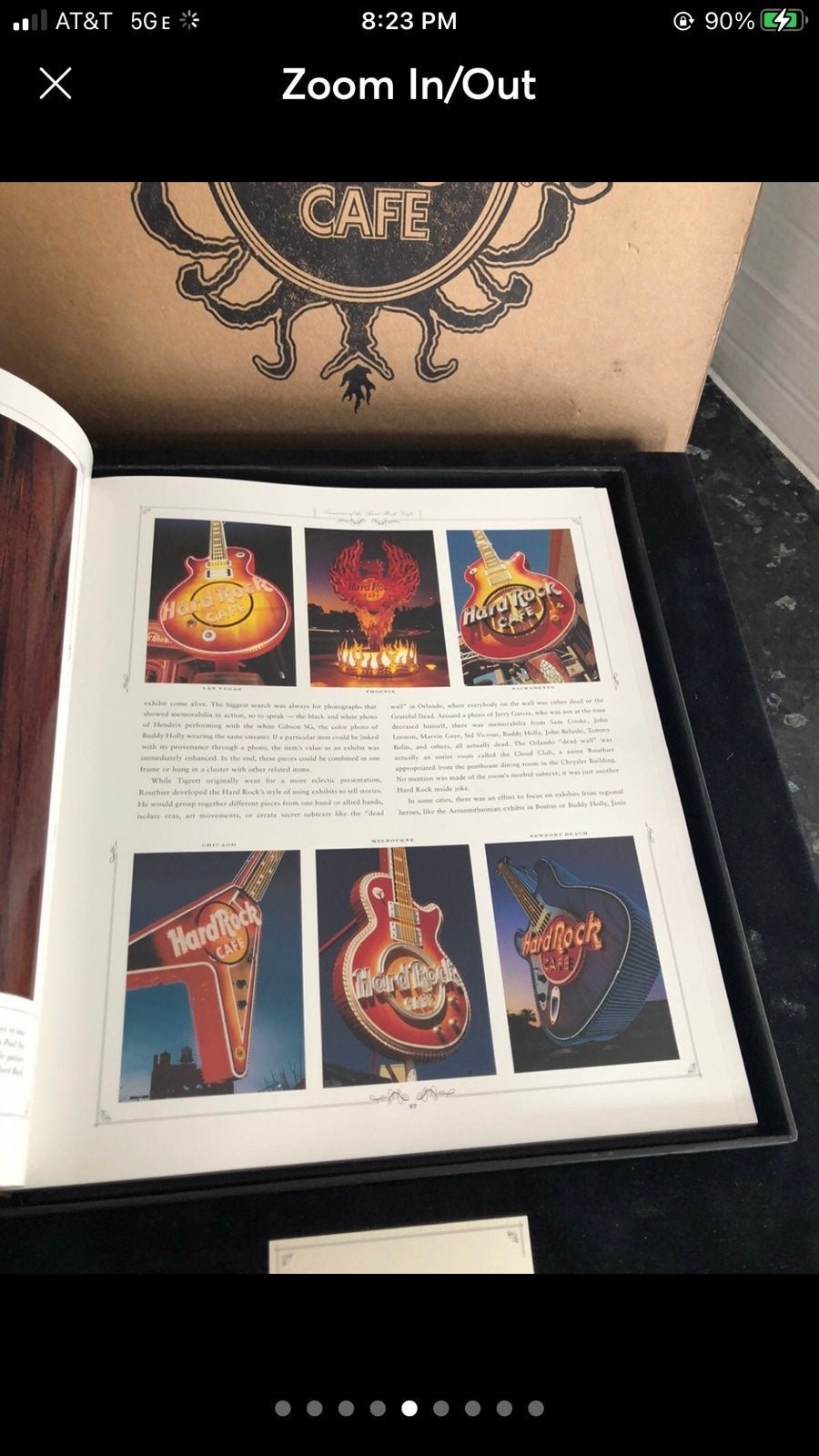 Treasures of the hard rock Café book in box