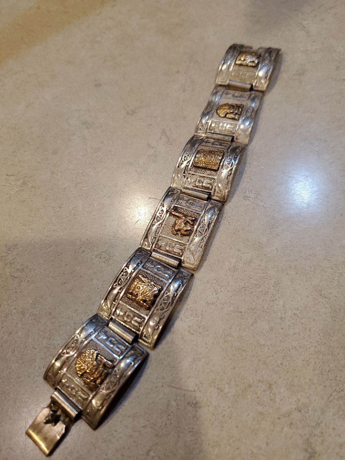 Sterling & 18k Peruvian Bracelet Beautiful Sterling with 18k solid gold accents