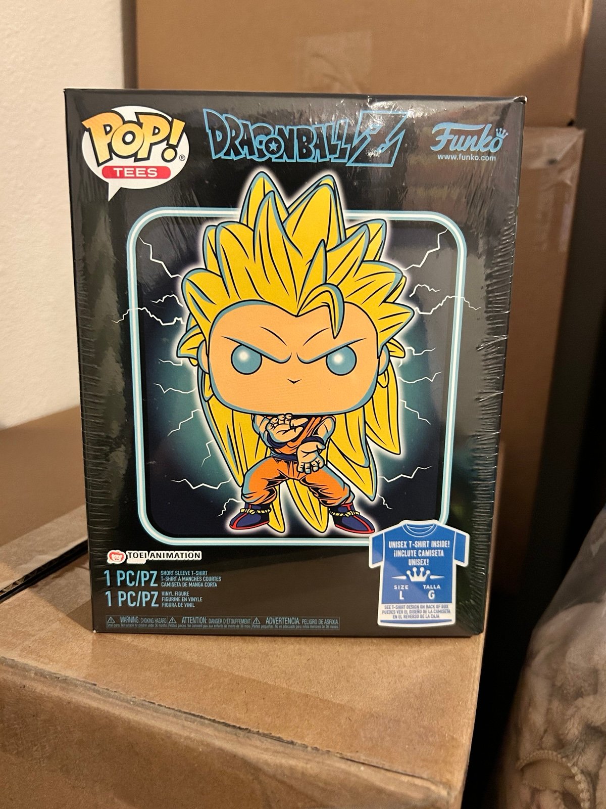 Funko Pop and Tee Super Saiyan 3 Goku GameStop Exclusive T-shirt size Large