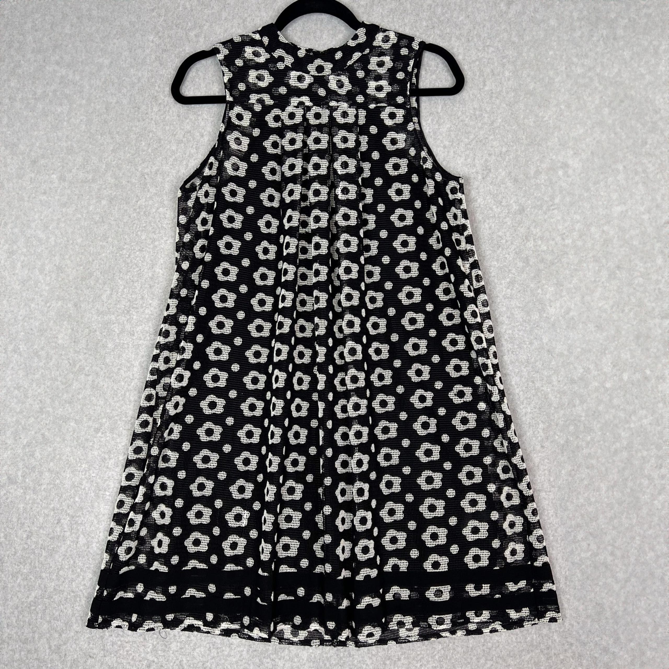 Anthropologie Sachin + Babi Black Daisy Print Trapeze Dress Size 8