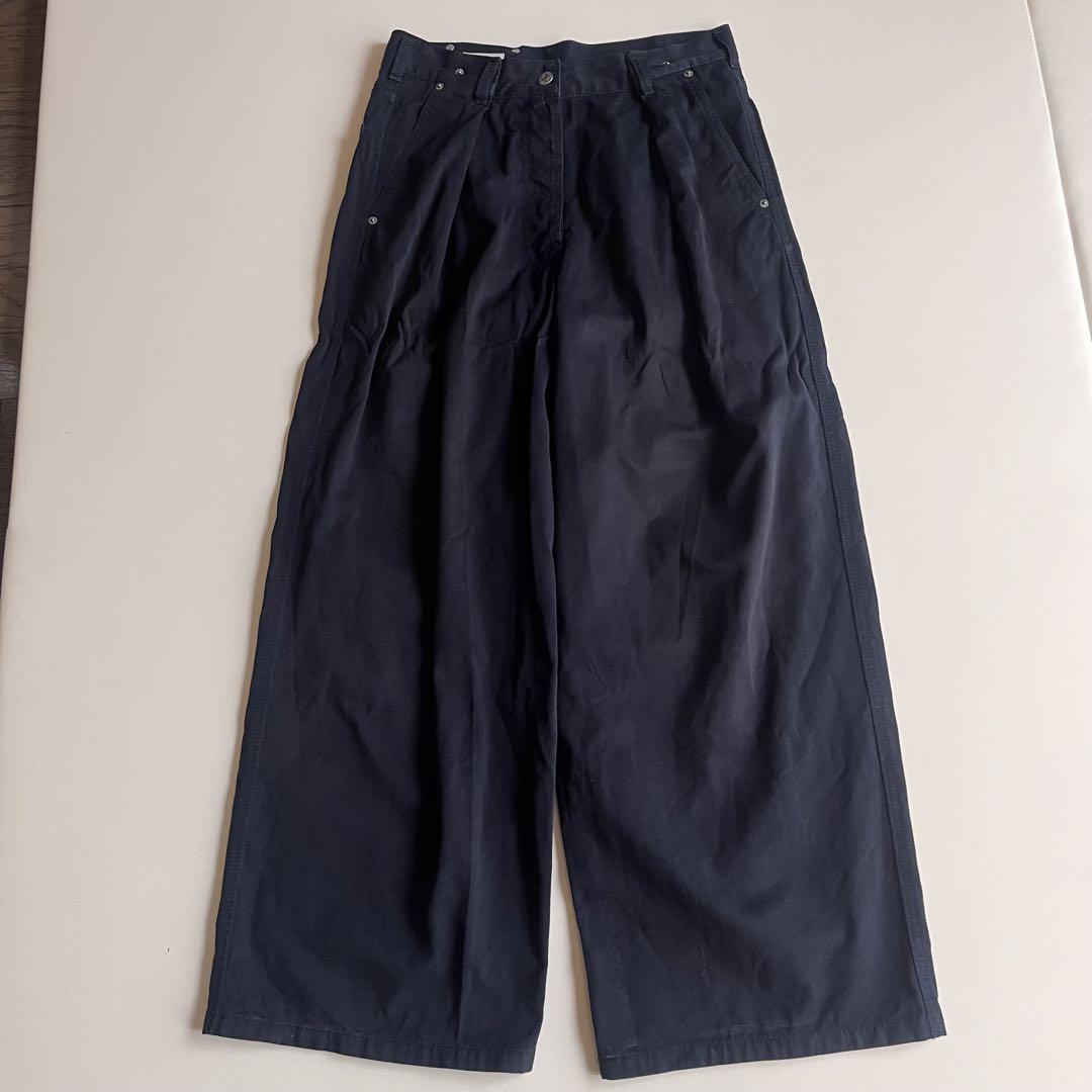 Dries Van Noten Dark Navy Wide Leg Pants