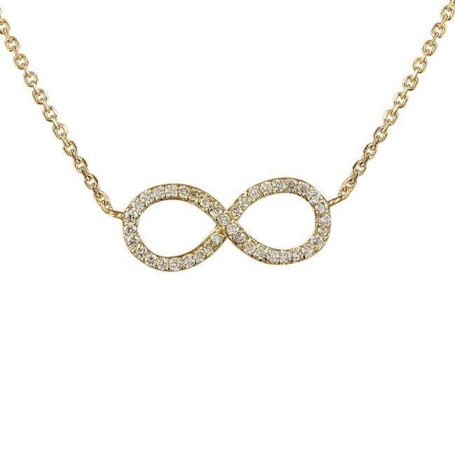 0.35Ct Natural Round Diamond Cluster Infinity Curve Lady's Necklace Pendant