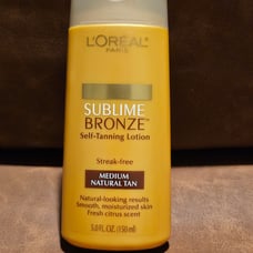loreal sublime bronze self tanning lotion medium natural tan streak free