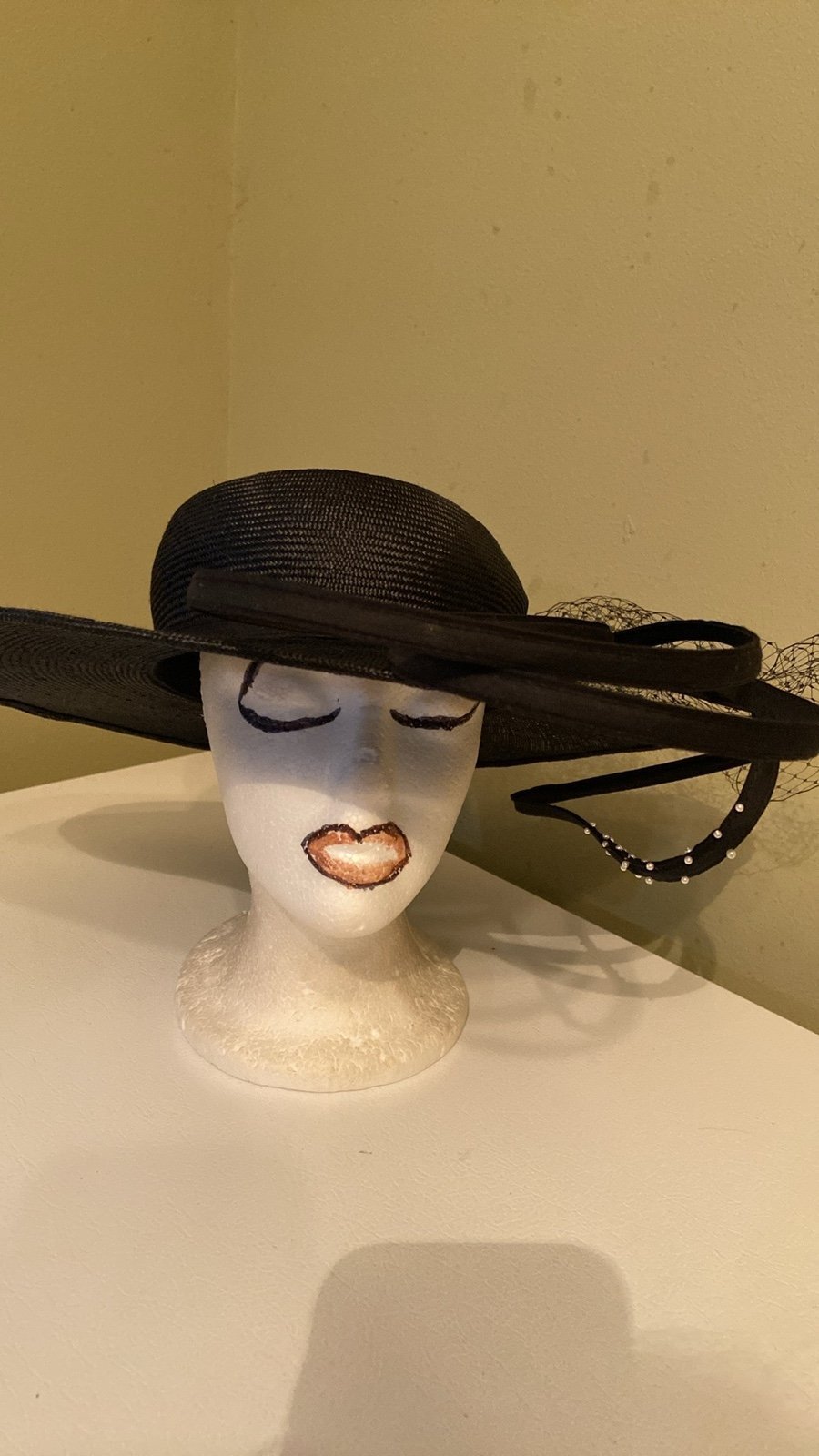 Classy Black Natural Straw Hat by Carmen Henry