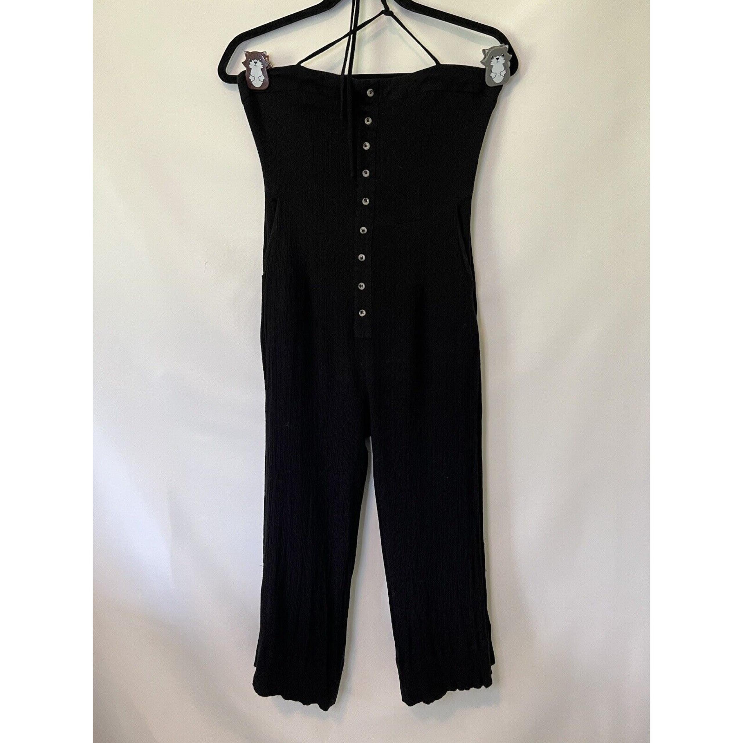Urban Outfitters Silence & Noise Jumpsuit Romper Womens 6 Black Button Front