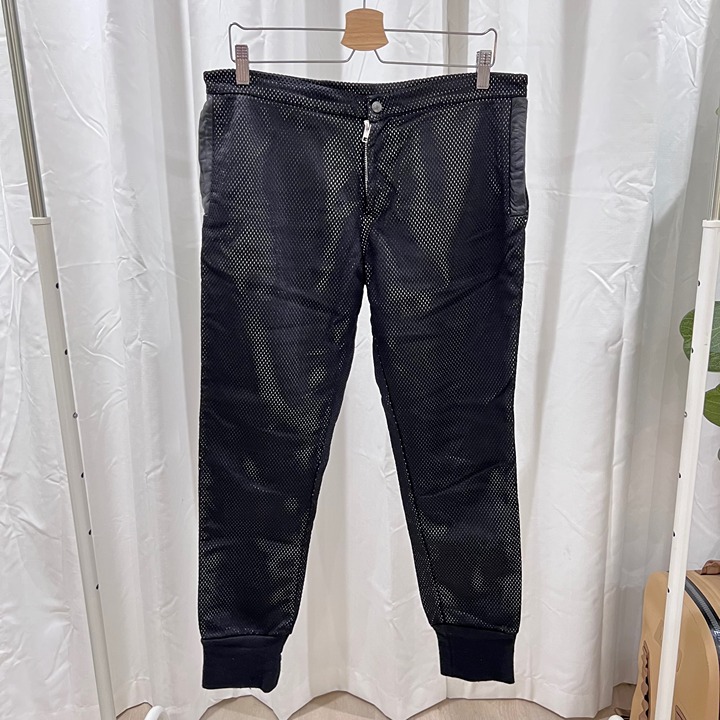 ADA + NIK Mesh Perforated Silver Lining Lambskin Trim and Pockets Jogger Pants