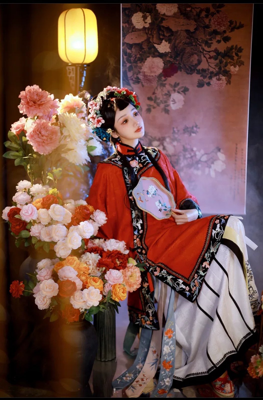Embroidered retro Qing Dynasty women's top size M