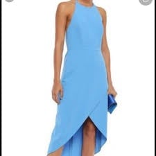 Alice + Olivia Kristy halter high low dress blue size 6 NWT!