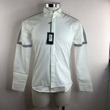 Takeshy Kurosawa Mens White Button Up Shirt Long Sleeve Side Seam Stripes Size L