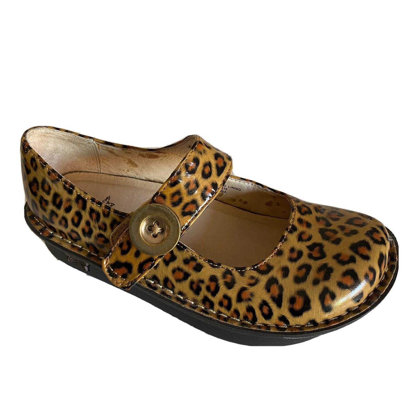 Alegria Paloma Patent Leather Mary Jane Pump Shoe Wedge Pal 402 Animal Leo 35