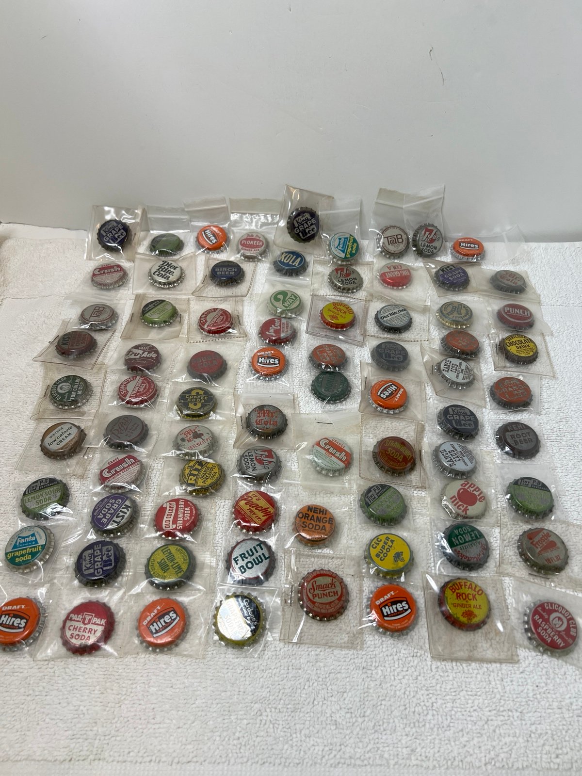 Collection of 76 vintage bottle caps cork lined
