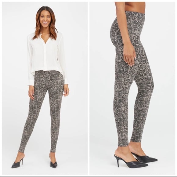 SPANX snakeskin python jean ish ankle leggings
