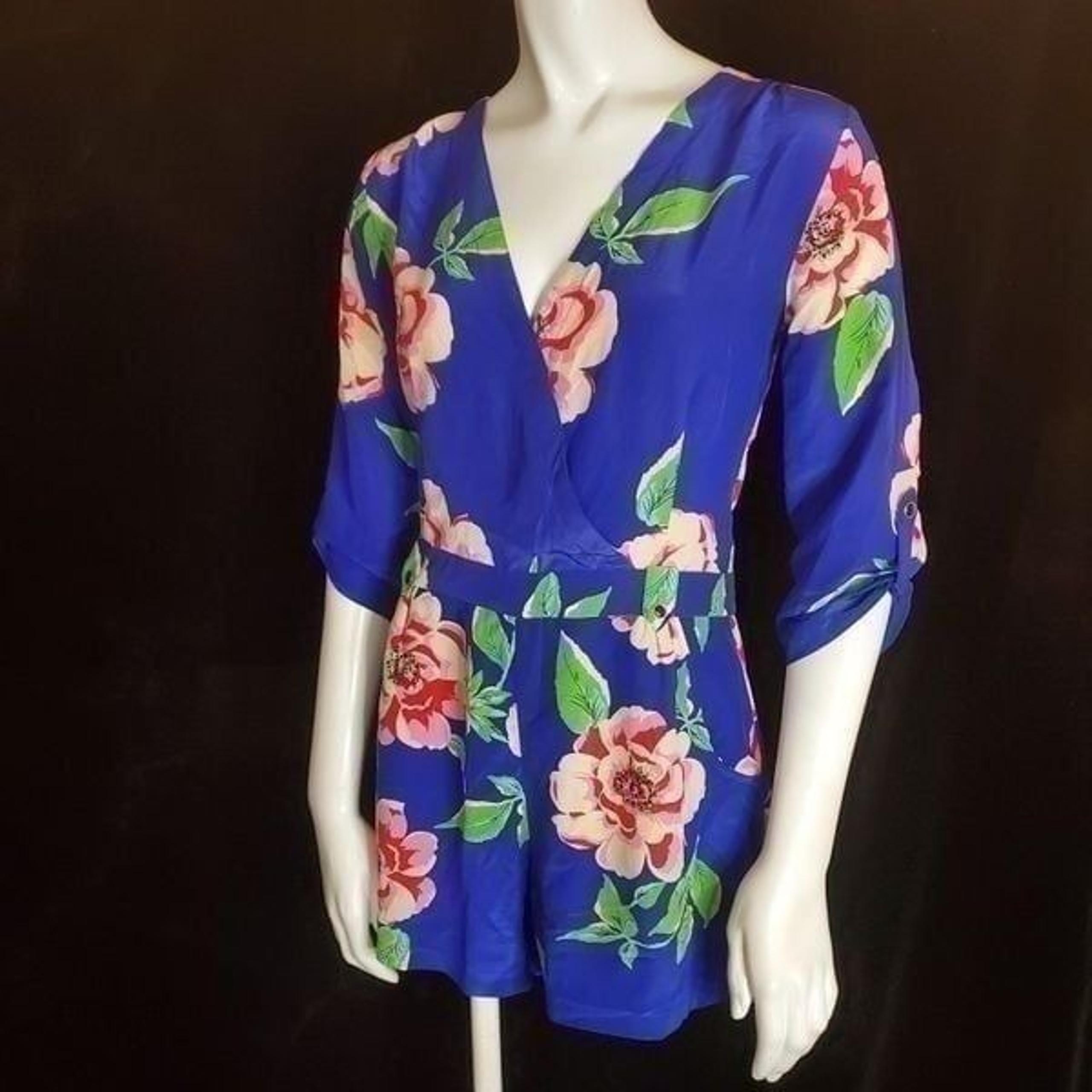Yumi Kim Blue, Pink, & Green Floral Romper (XS)