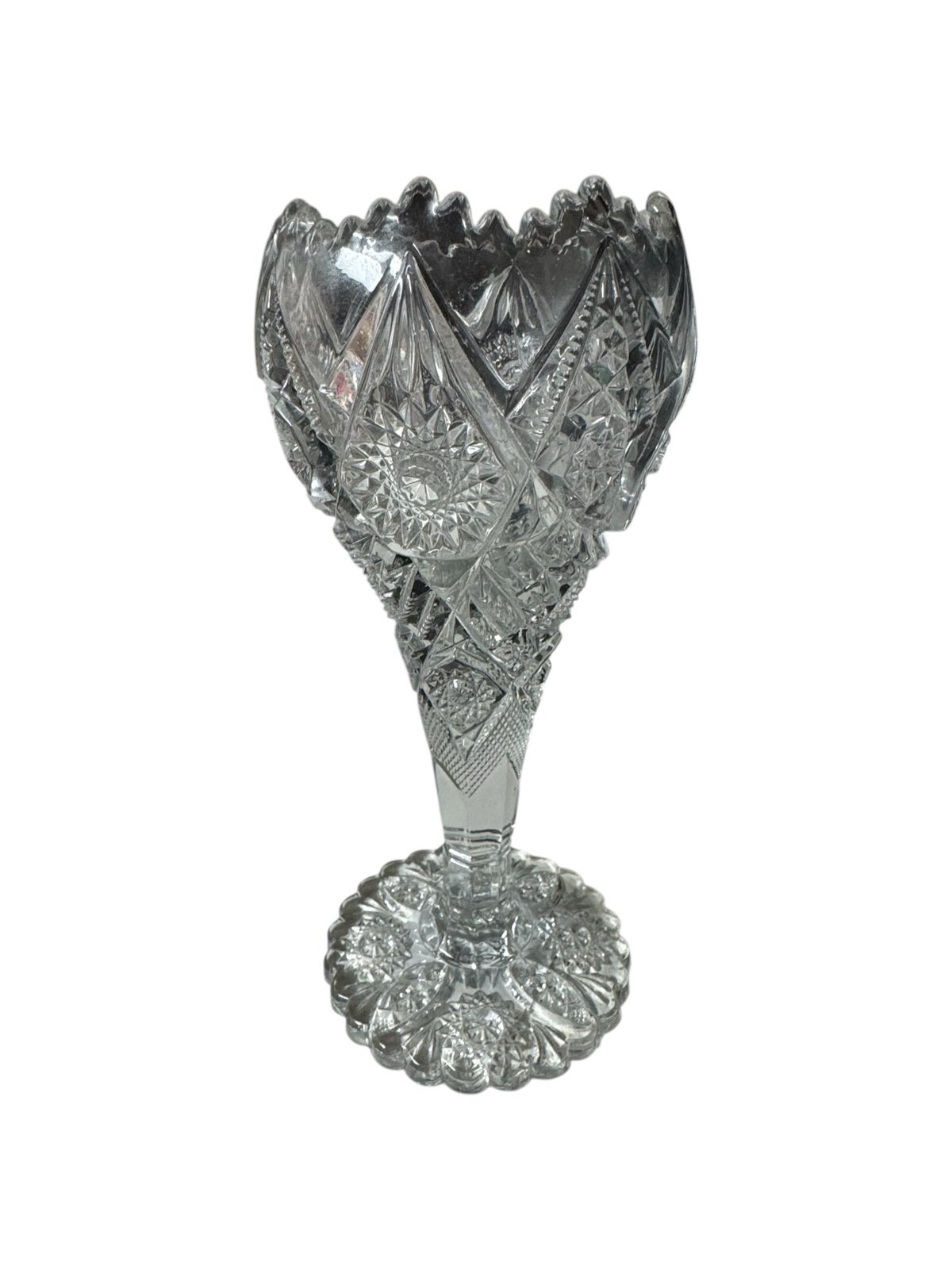 Antique imperial EAPG Thunderbolt Chalice Vase – 1909