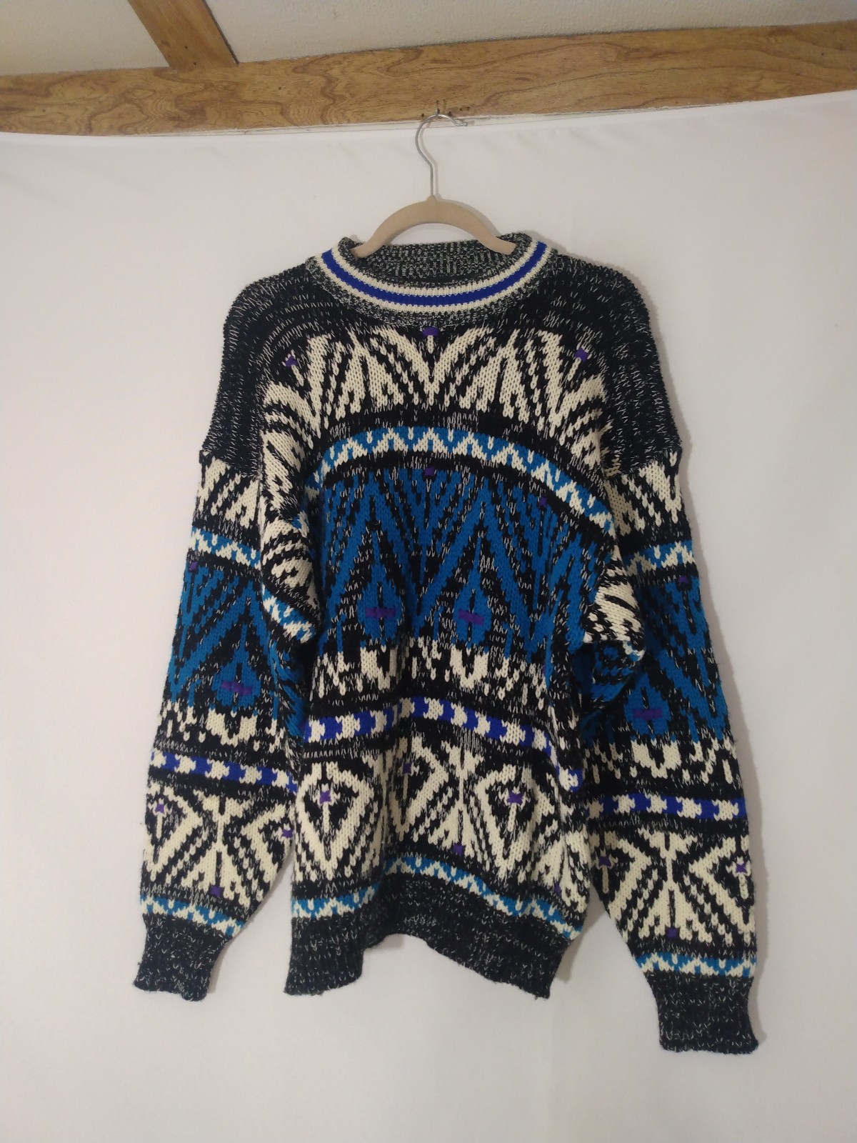 Mens Vintage Expressions International Geometric Sweater Sz Large
