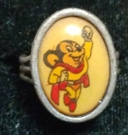 Vintage Mighty Mouse Adjustable Gumball Ring w/ Tin