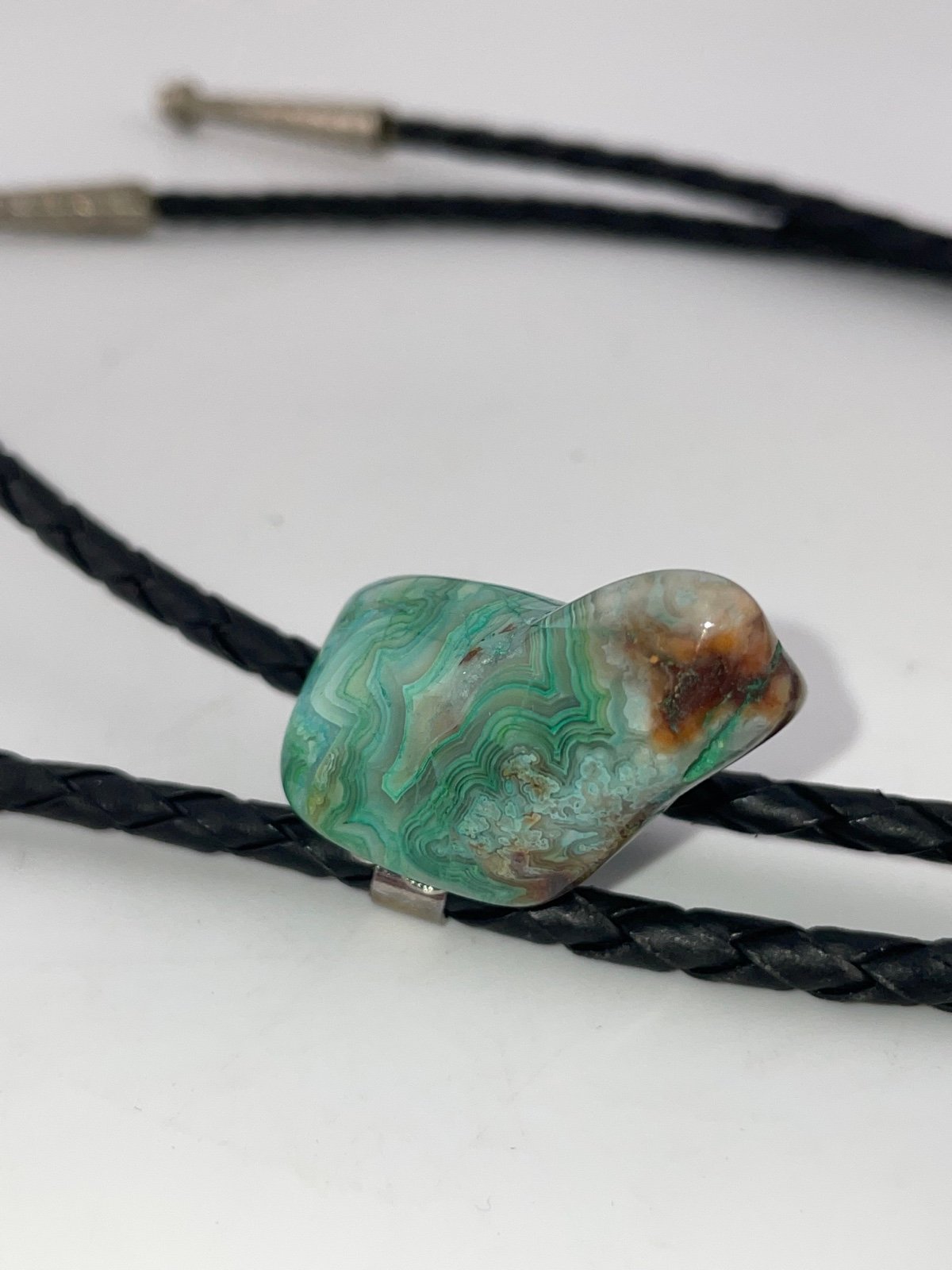 Turquoise Stone Bolo Neck Tie Hand Carved/polished