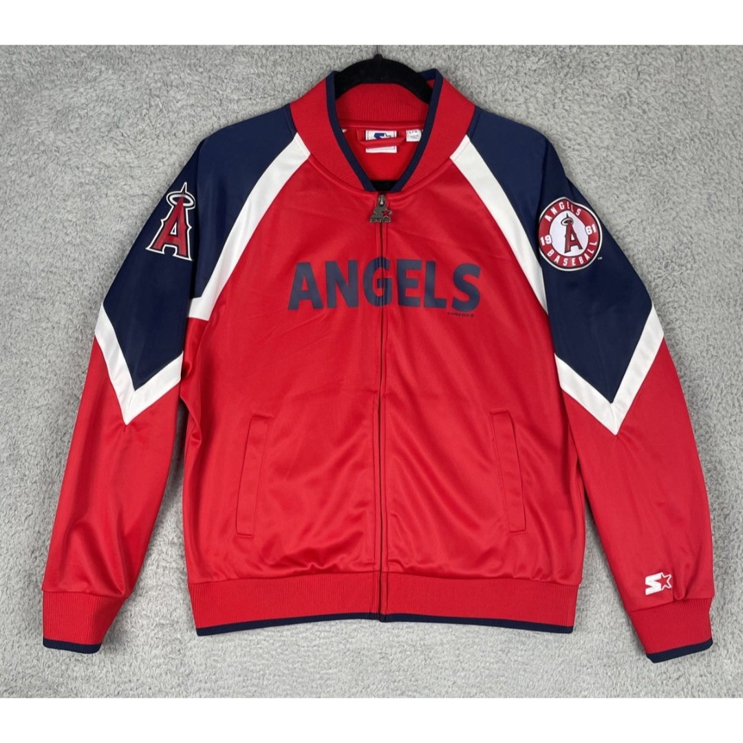 Starter Track Jacket Los Angeles Angels Full Zip Mens Large Red 2023 MLB NWOT