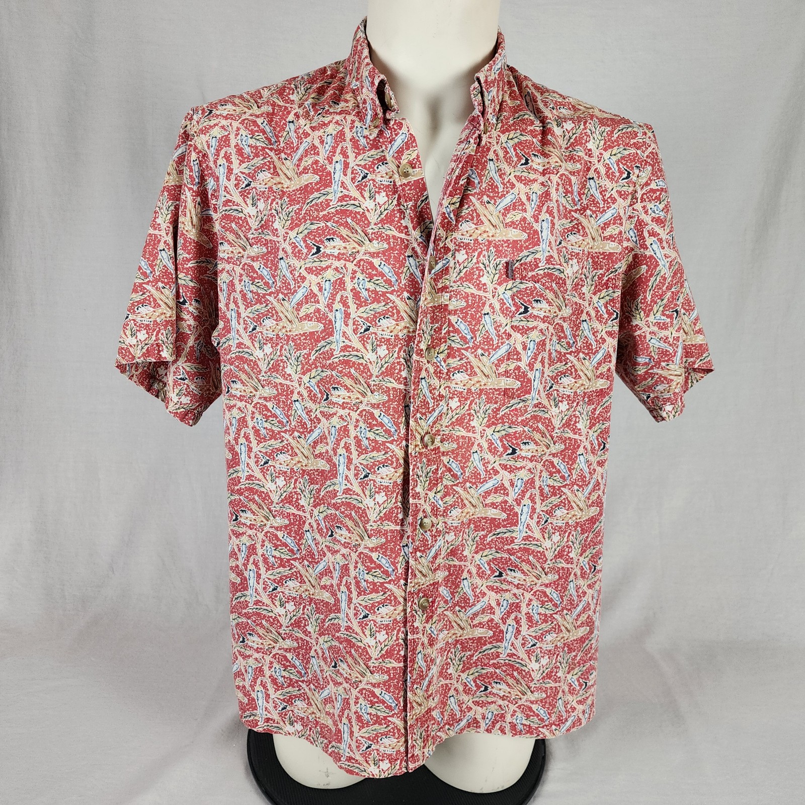 Kahala XL Red Chili Pepper & Flying Fish Hawaiian Shirt