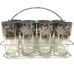 8 MCM Queen's Lusterware glasses with caddy