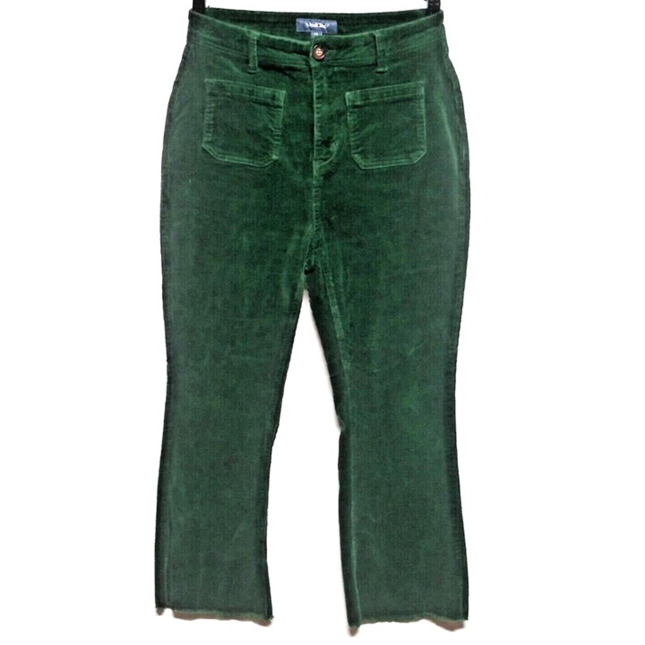 Modcloth Corduroy Pants Green Womens Sz 10 cropped raw hem capri/ankle pants EUC