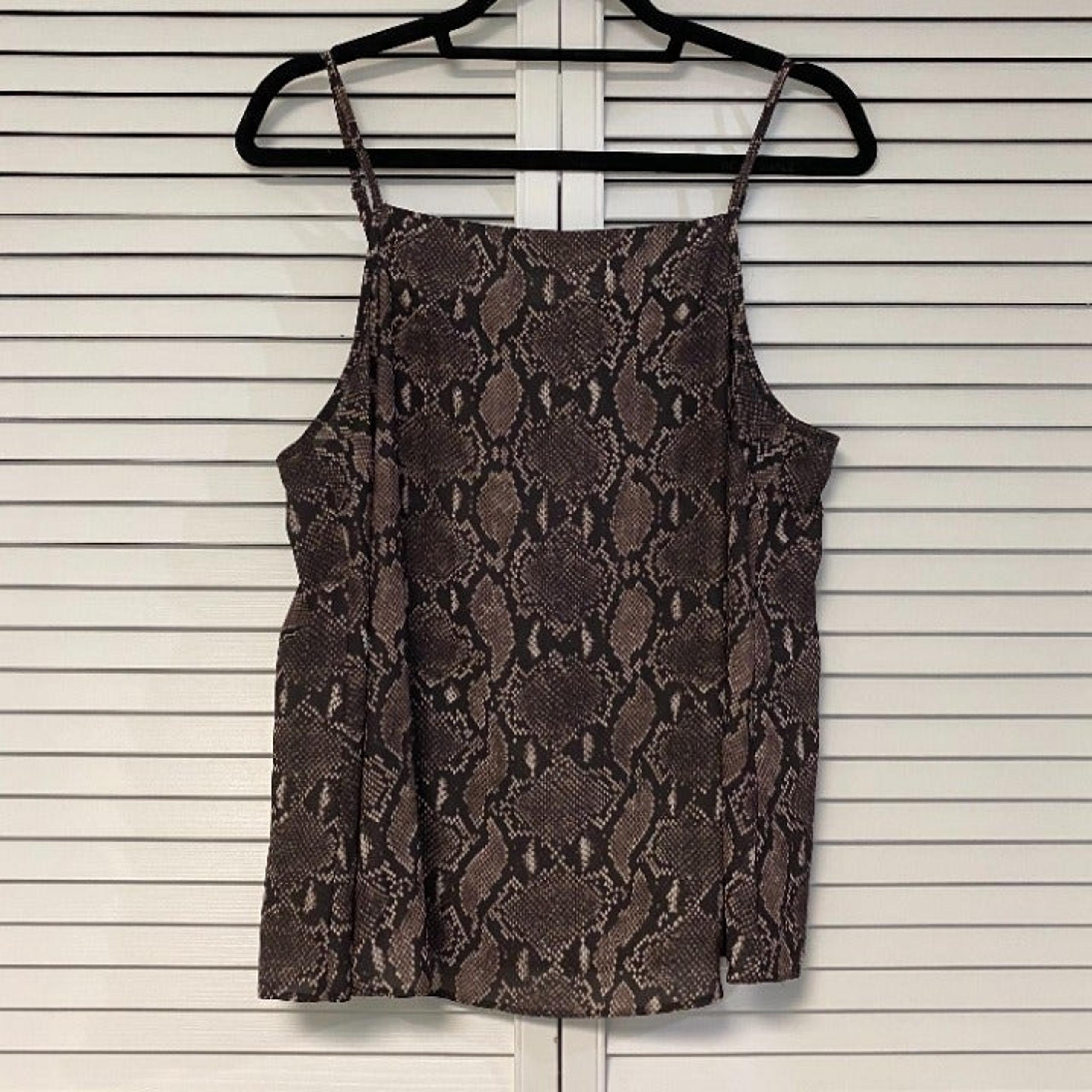 ASOS Gray Snake Print Tank Top Blouse
