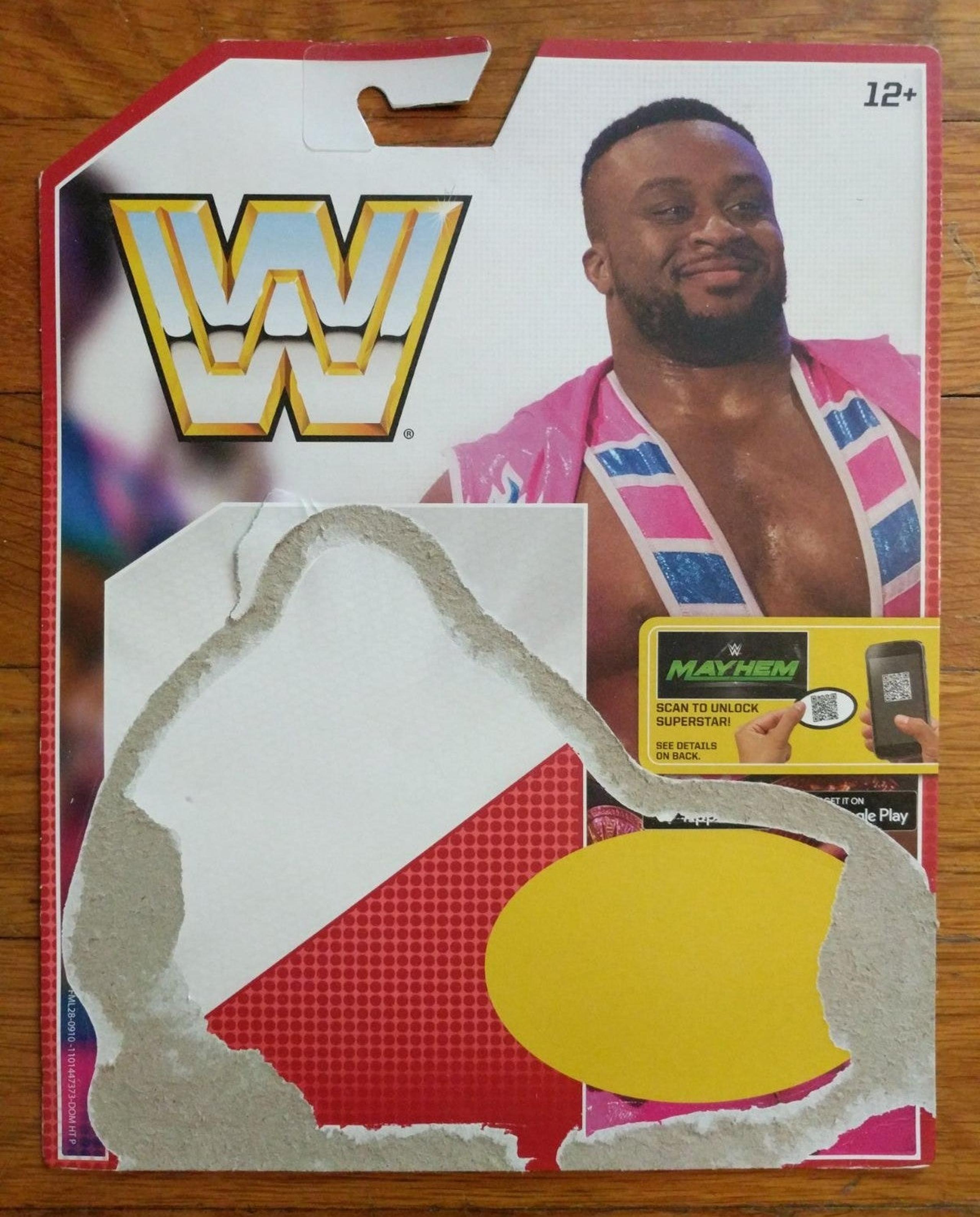 WWE Big E Figure Mattel Retro Card Back