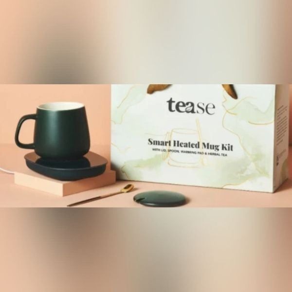 TEAse Smart Heated Mug Kit new in open box , dark green
