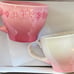 Le Creuset Sanrio Hello Kitty Mug Saucer set of 2 Pink White w/box