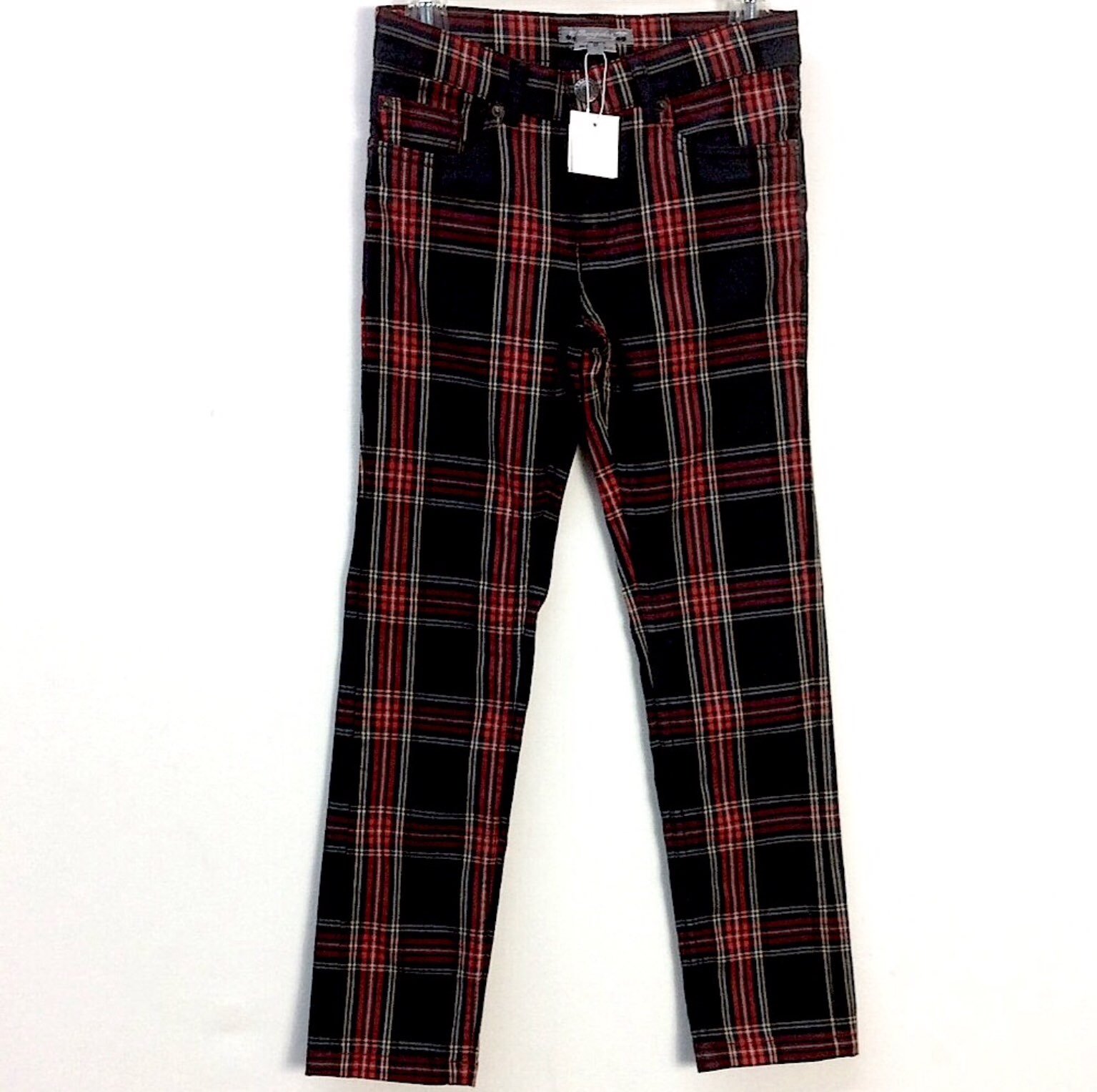 204. Bonpoint* (8A Y) YOUTH Plaid BOY'S Casual PANTS, Five Pockets, NWTS