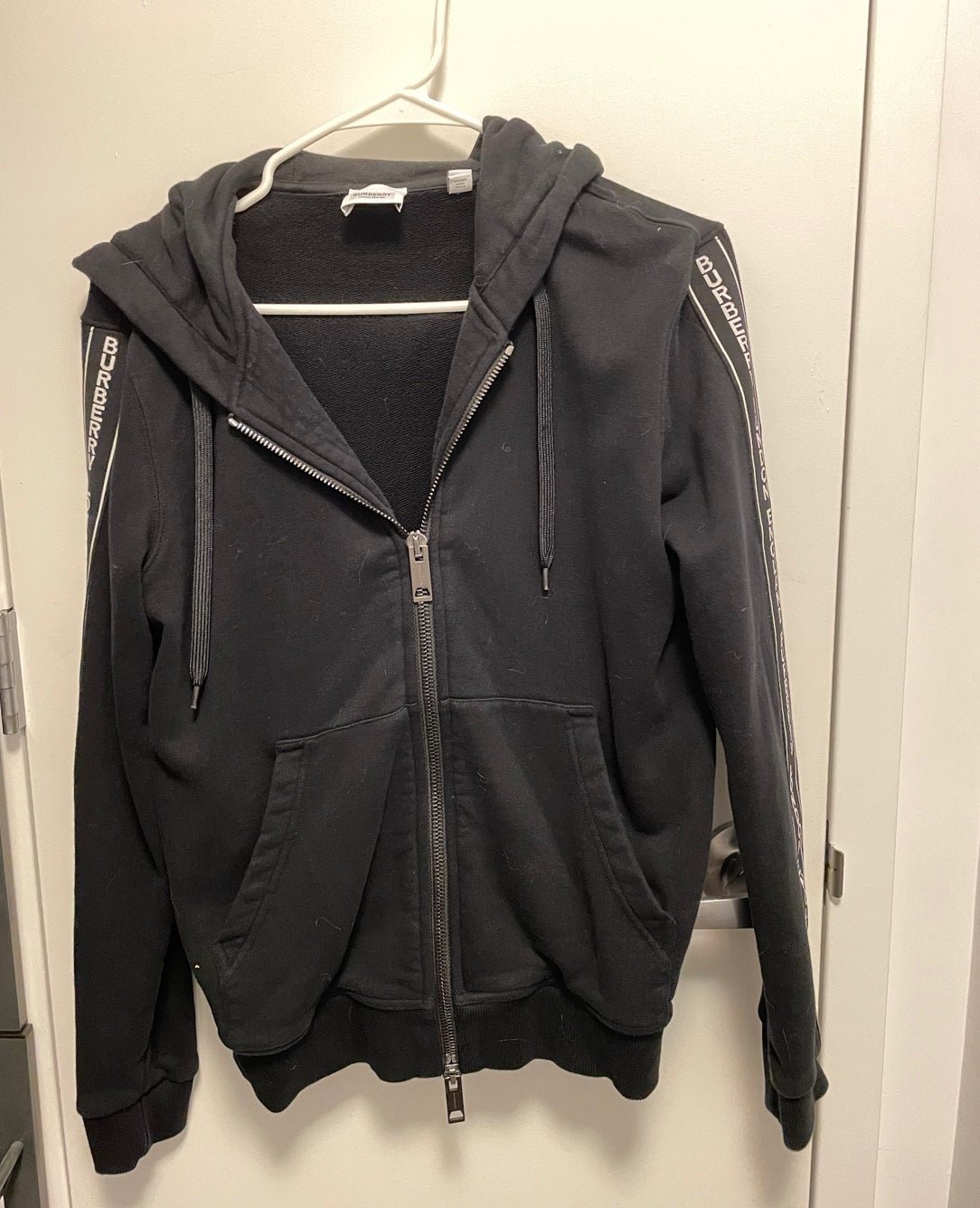 burberry black Zip up Hoodie women