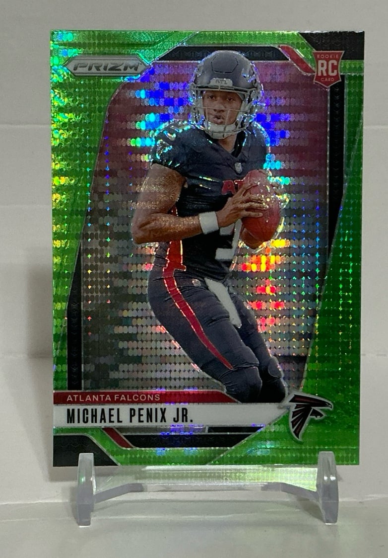 2024 Panini Prizm - Rookies Neon Green Pulsar Prizm #378 Michael Penix Jr. (RC)